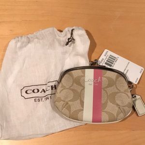 Coach coin purse with coach draw string bag